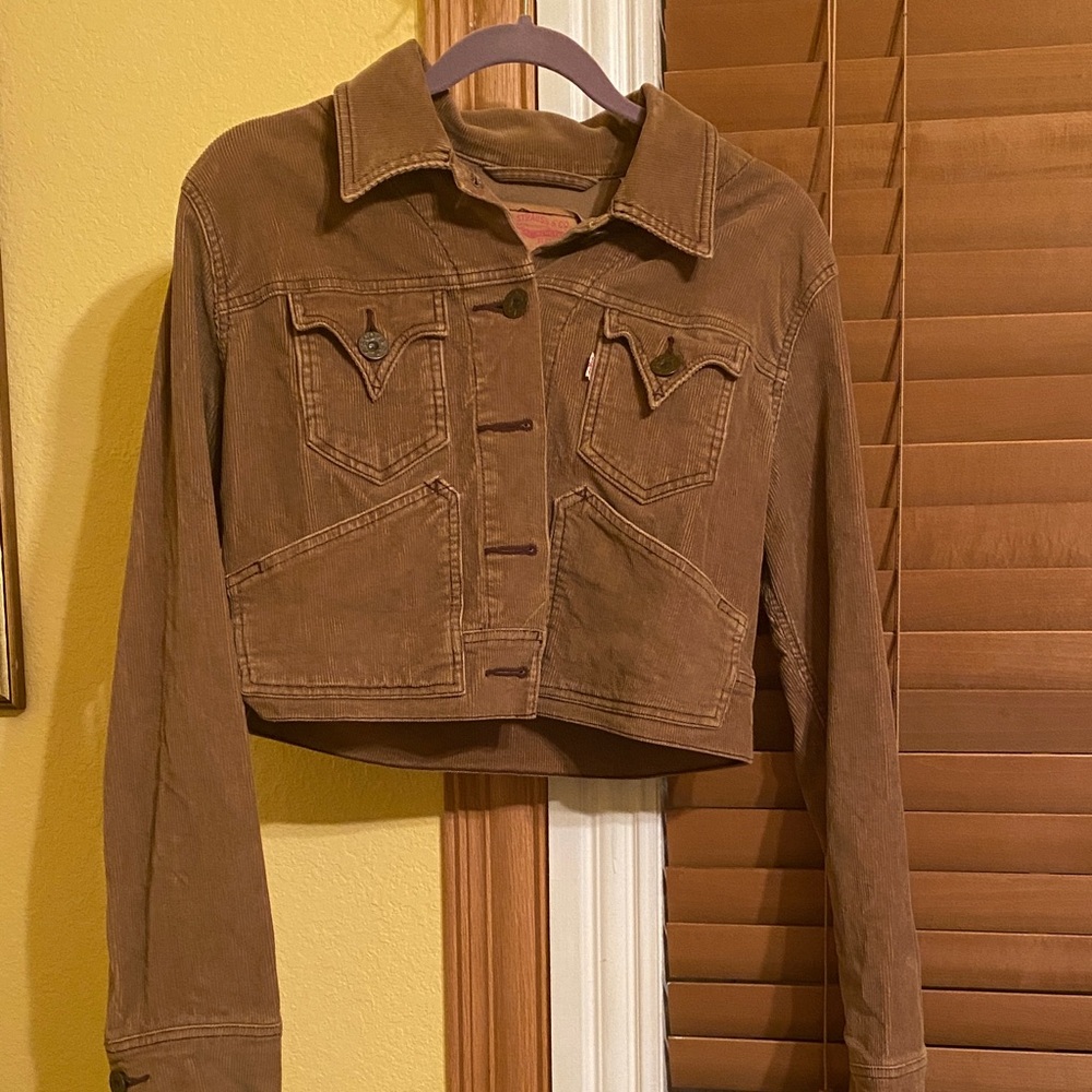 Brown Jean Jacket with Sturdy Construction and Earthy Appeal